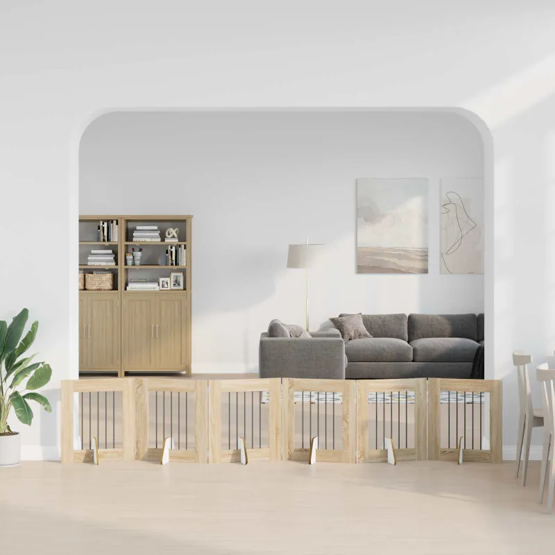 Šunų vartai su stovais 6 pcs Sonoma ąžuolas 60 x 60 cm