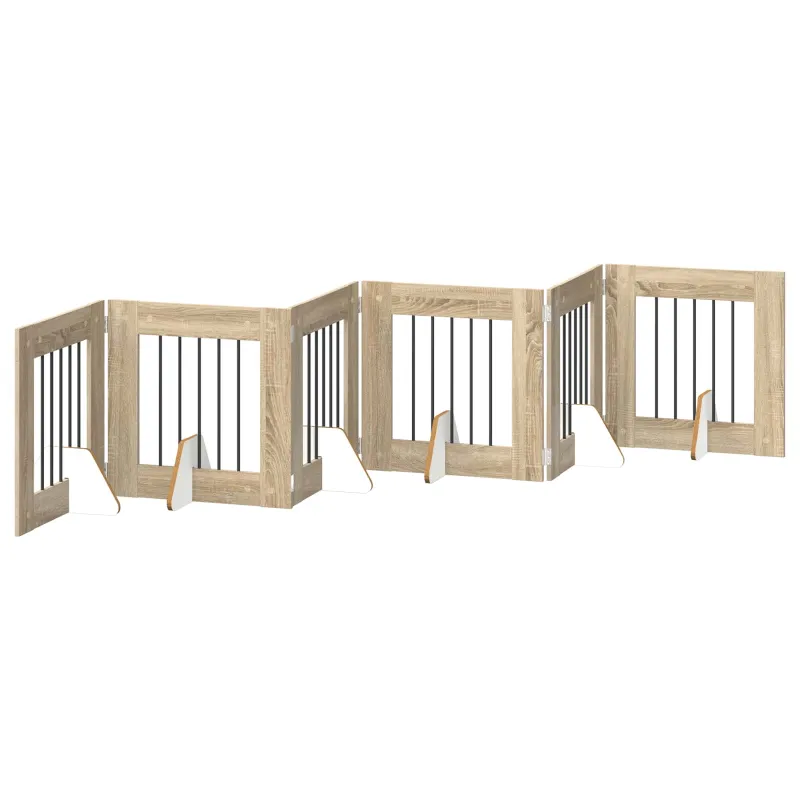 Šunų vartai su stovais 6 pcs Sonoma ąžuolas 60 x 60 cm