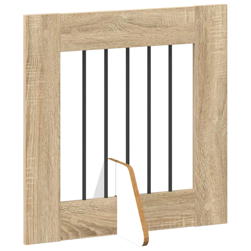 Šunų vartai su stovais 6 pcs Sonoma ąžuolas 60 x 60 cm