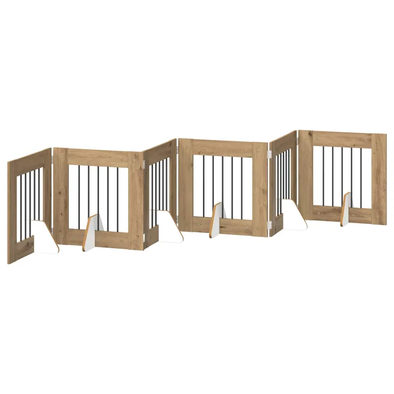 Šunų vartai su stovais 6 pcs Artisano ąžuolo 60 x 60 cm