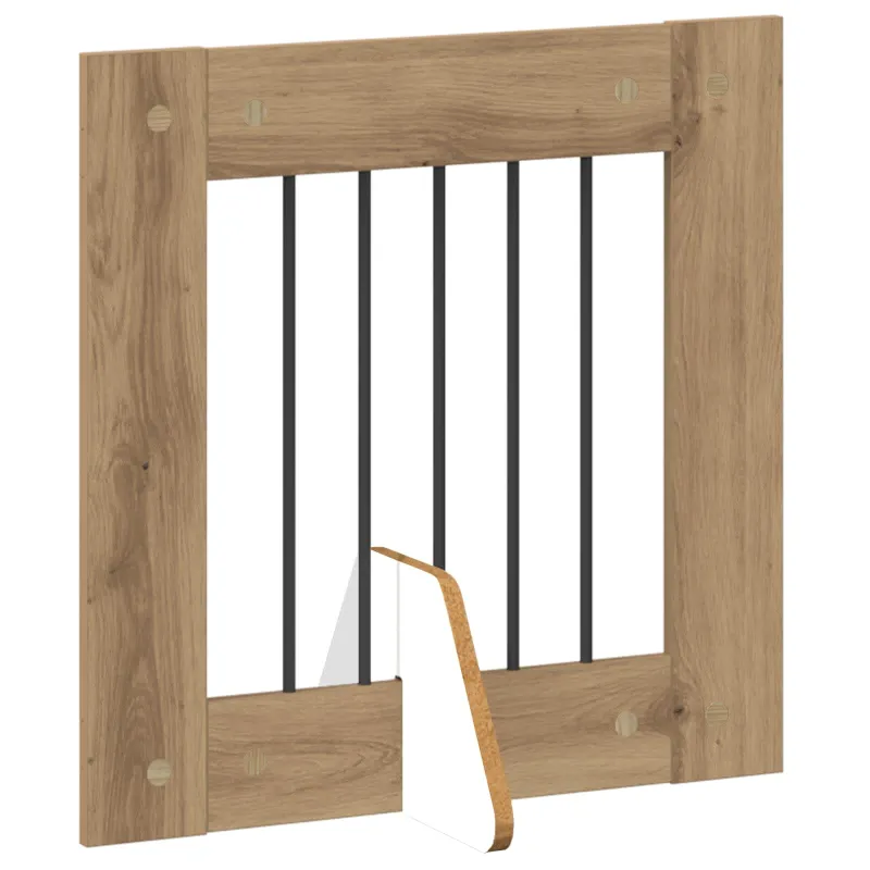 Šunų vartai su stovais 6 pcs Artisano ąžuolo 60 x 60 cm