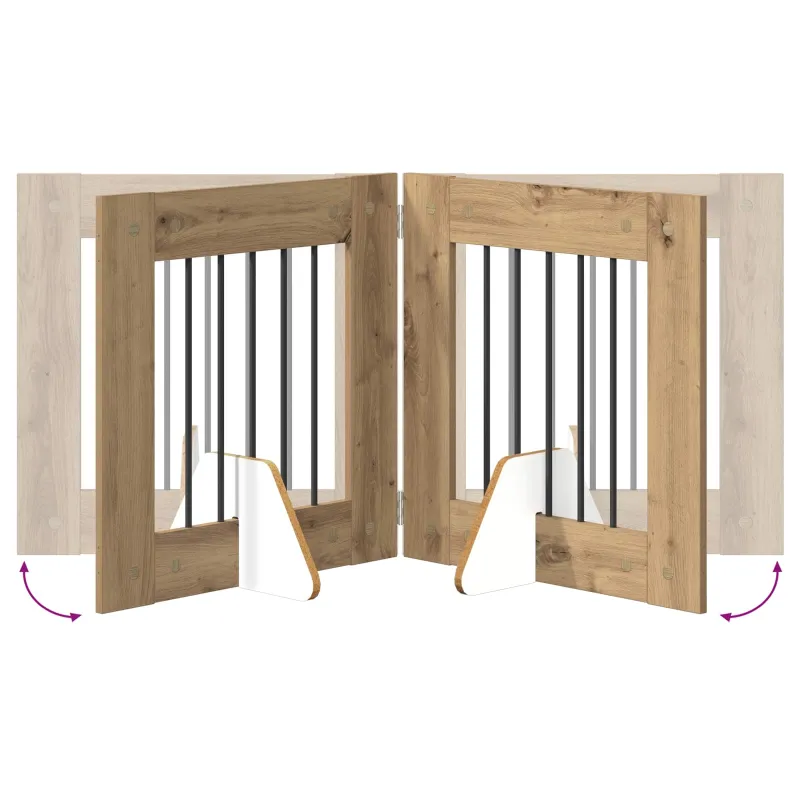 Šunų vartai su stovais 6 pcs Artisano ąžuolo 60 x 60 cm
