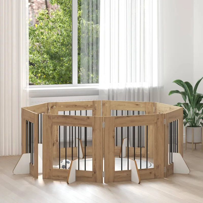 Šunų vartai su stovais 8 pcs Artisano ąžuolo 60 x 60 cm