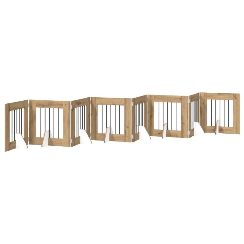 Šunų vartai su stovais 8 pcs Artisano ąžuolo 60 x 60 cm