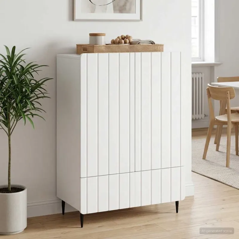 Kabalas su stalčių Balta 66 x 34,5 x 97 cm Apdirbta mediena
