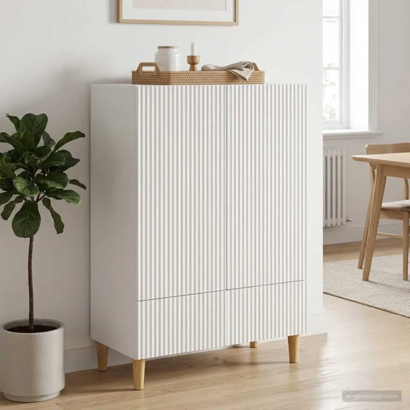 Kabalas su stalčių Balta 66 x 34,5 x 95 cm Apdirbta mediena