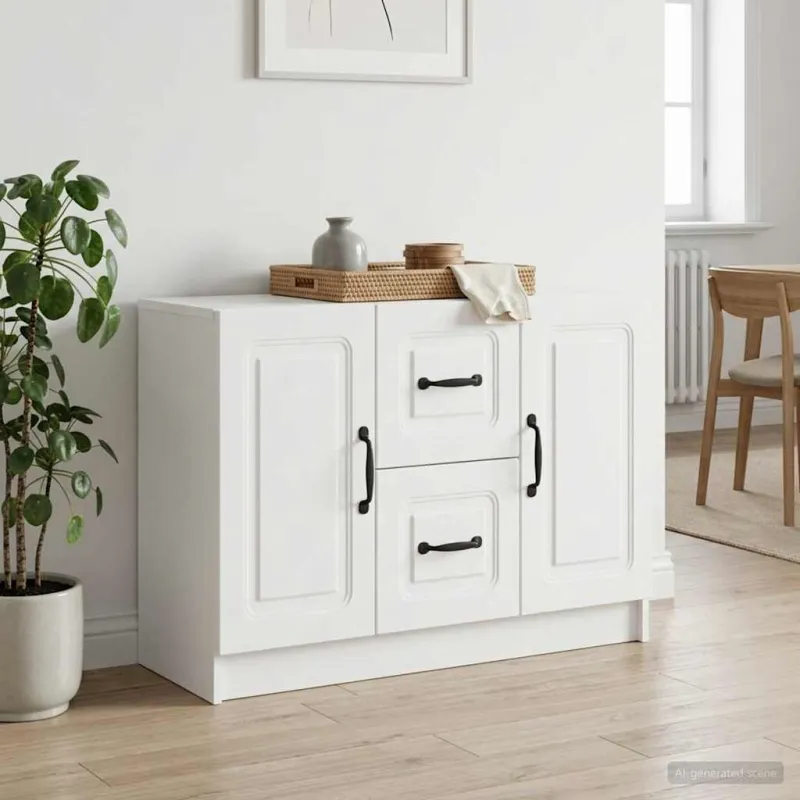 Kabalas su stalčių Balta 89 x 34,5 x 57 cm Apdirbta mediena