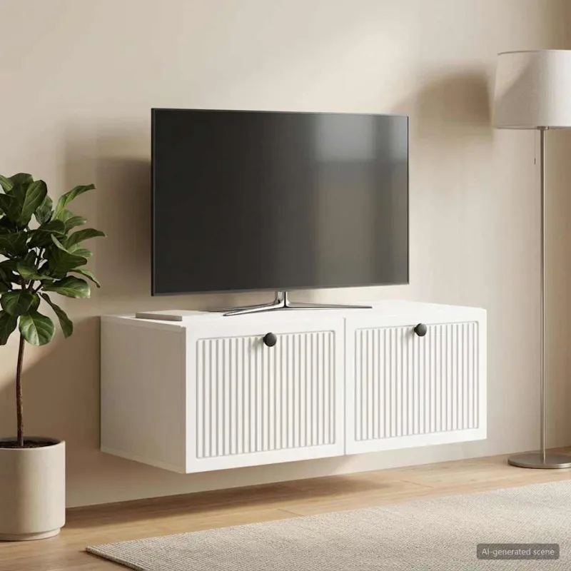 Sieninė TV spintelė Balta 78,5 x 41 x 30 cm Apdirbta mediena