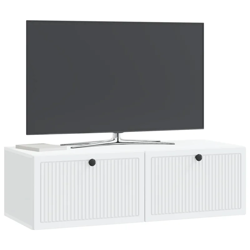 Sieninė TV spintelė Balta 98 x 41 x 30 cm Apdirbta mediena
