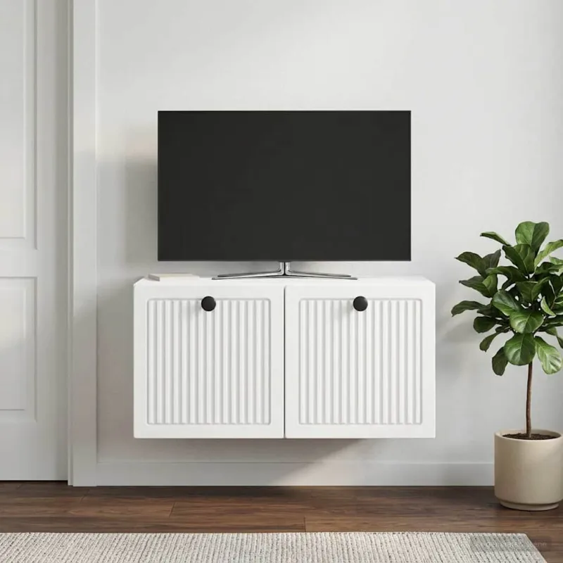Sieninė TV spintelė Balta 59,5 x 31 x 30 cm Apdirbta mediena