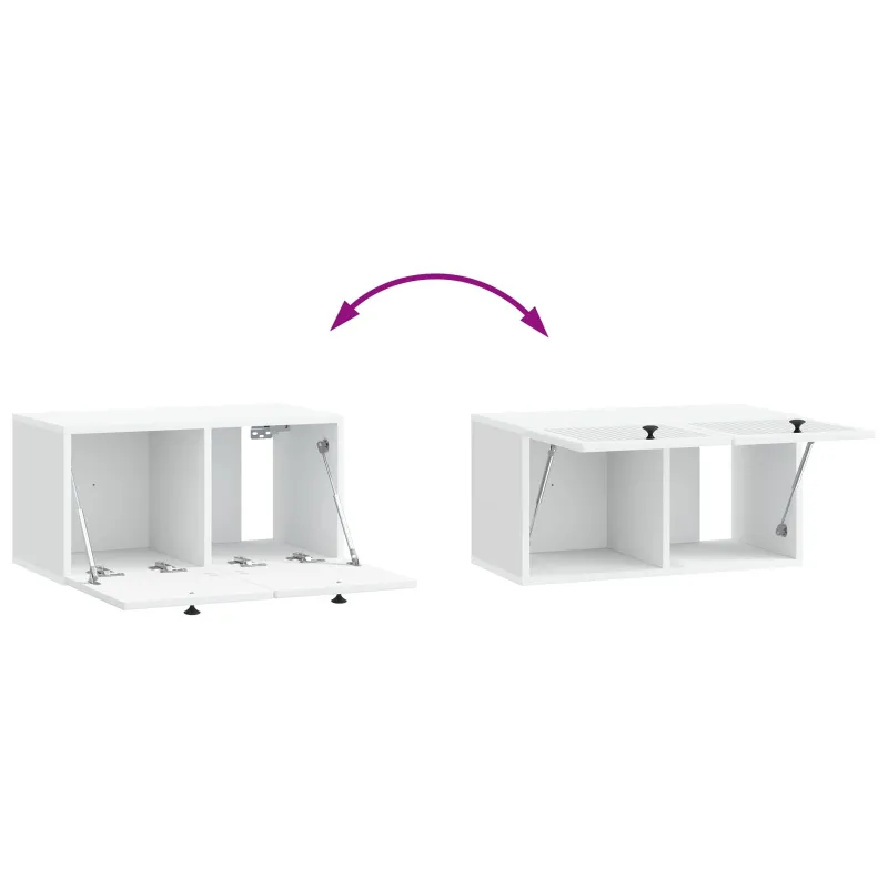 Sieninė TV spintelė Balta 59,5 x 31 x 30 cm Apdirbta mediena