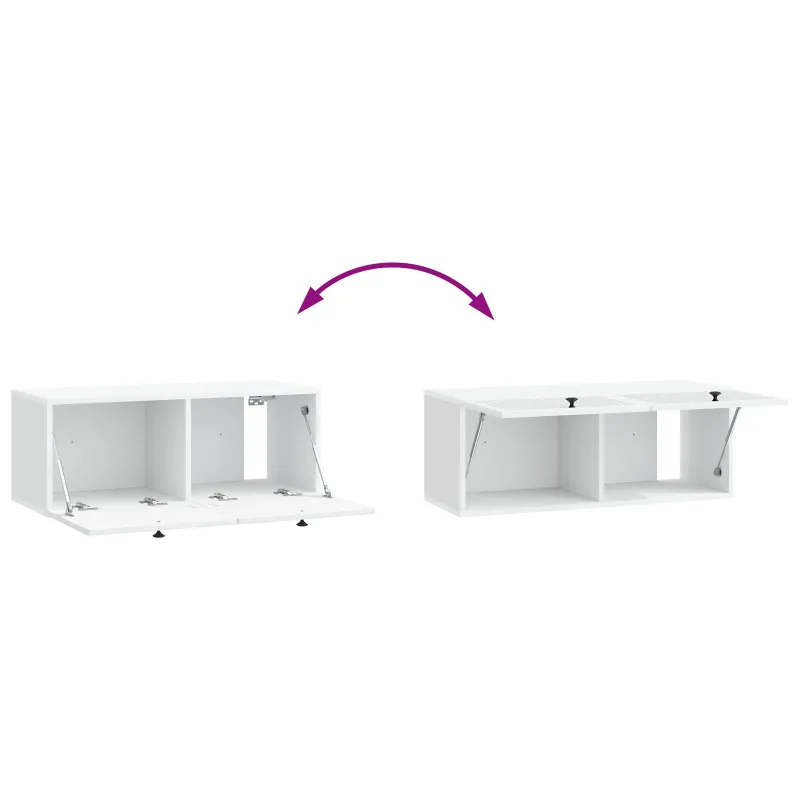 Sieninė TV spintelė Balta 78,5 x 31 x 30 cm Apdirbta mediena