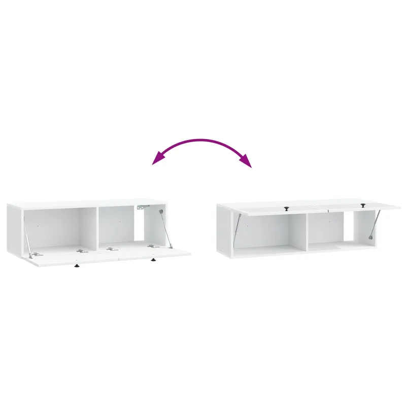 Sieninė TV spintelė Balta 98 x 31 x 30 cm Apdirbta mediena