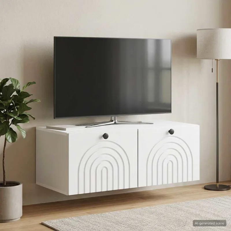 Sieninė TV spintelė Balta 78,5 x 41 x 30 cm Apdirbta mediena