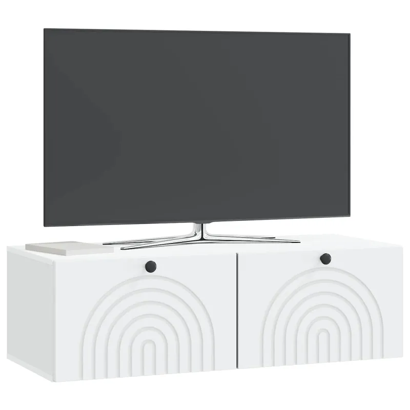 Sieninė TV spintelė Balta 99 x 41 x 30 cm Apdirbta mediena