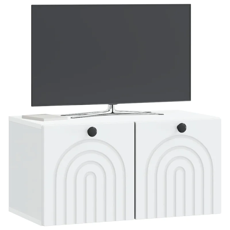 Sieninė TV spintelė Balta 59,5 x 31 x 30 cm Apdirbta mediena