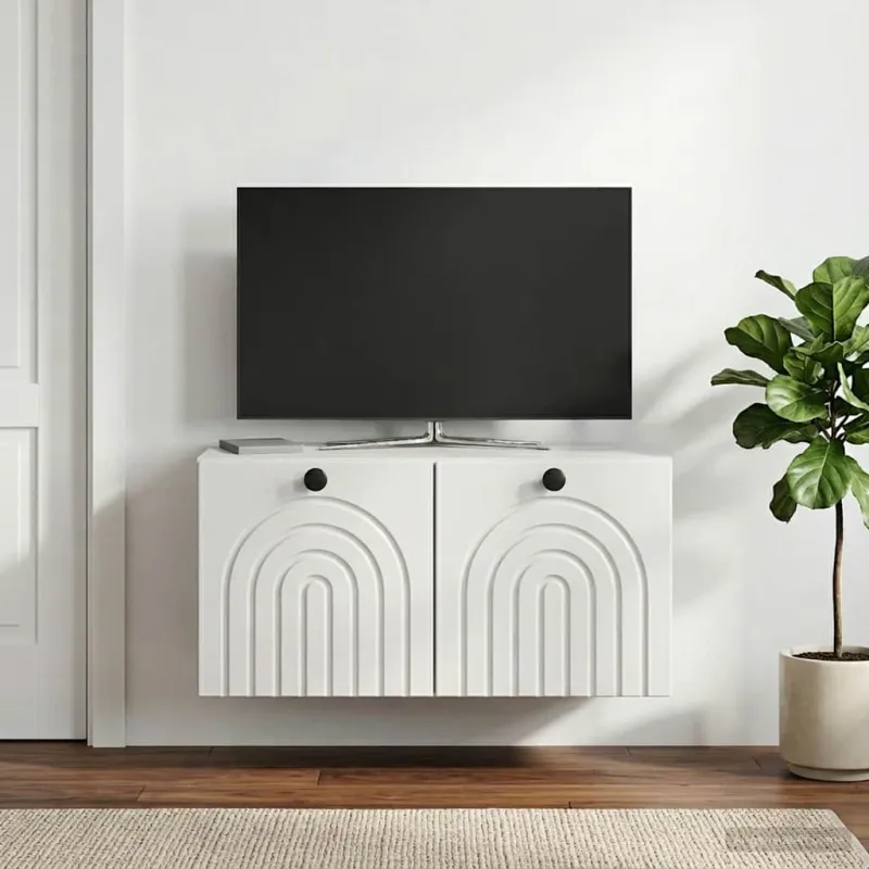 Sieninė TV spintelė Balta 59,5 x 31 x 30 cm Apdirbta mediena