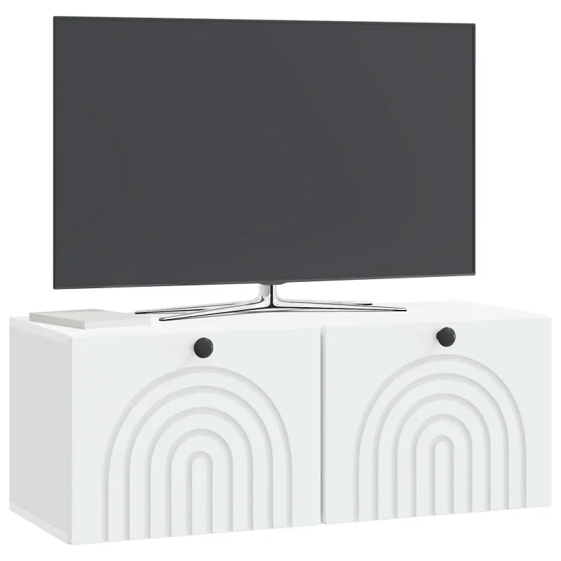 Sieninė TV spintelė Balta 78,5 x 31 x 30 cm Apdirbta mediena