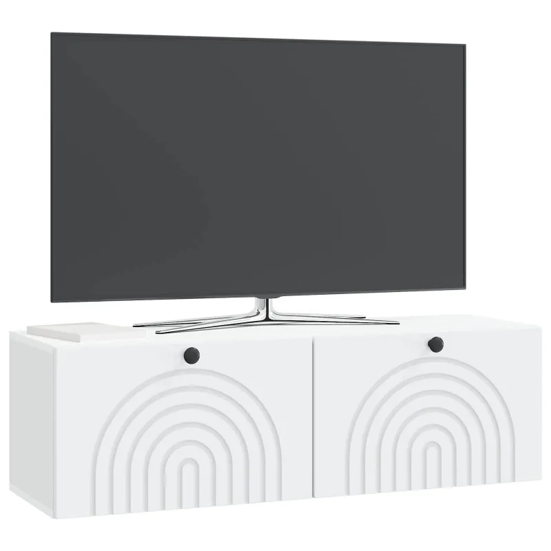 Sieninė TV spintelė Balta 98 x 31 x 30 cm Apdirbta mediena