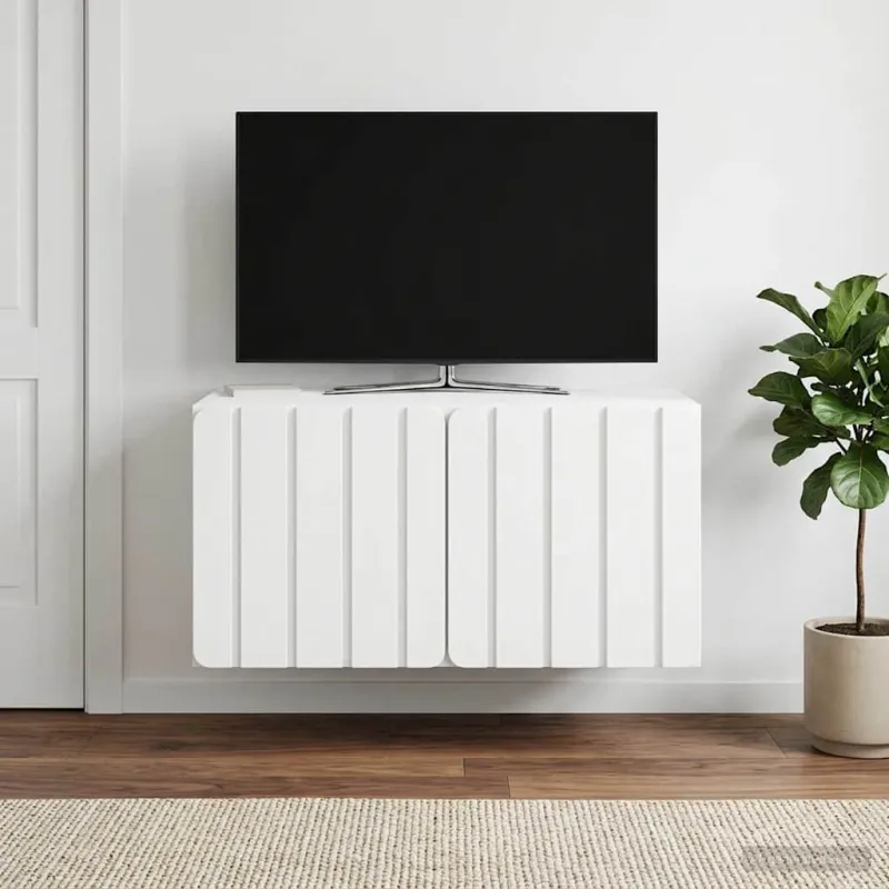 Sieninė TV spintelė Balta 59,5 x 41 x 30 cm Apdirbta mediena