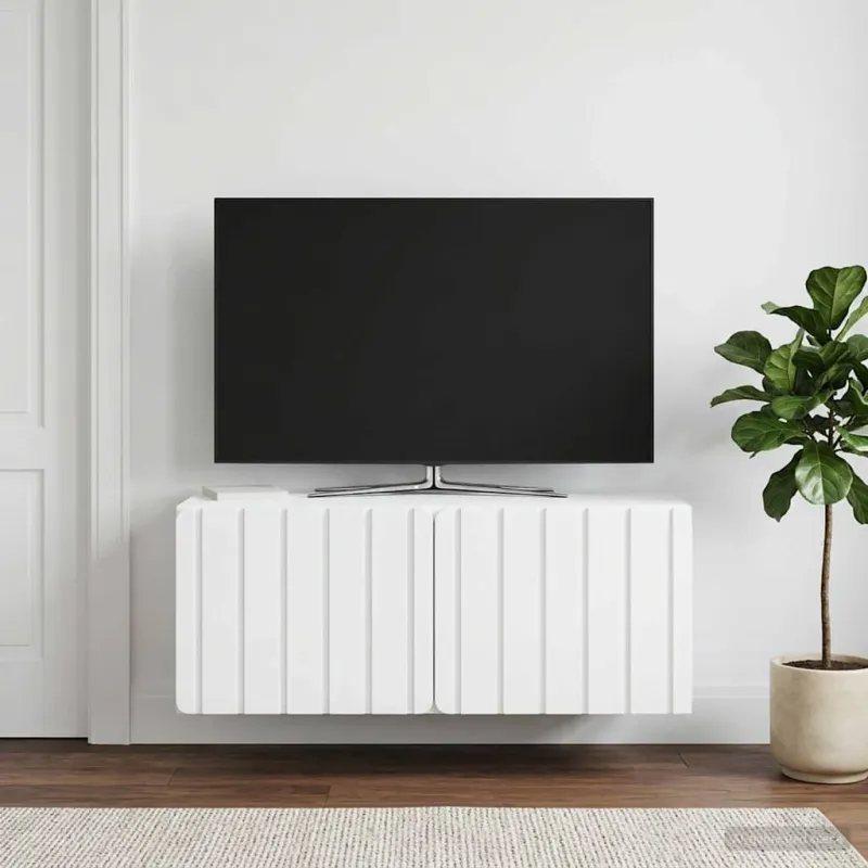 Sieninė TV spintelė Balta 78,5 x 41 x 30 cm Apdirbta mediena