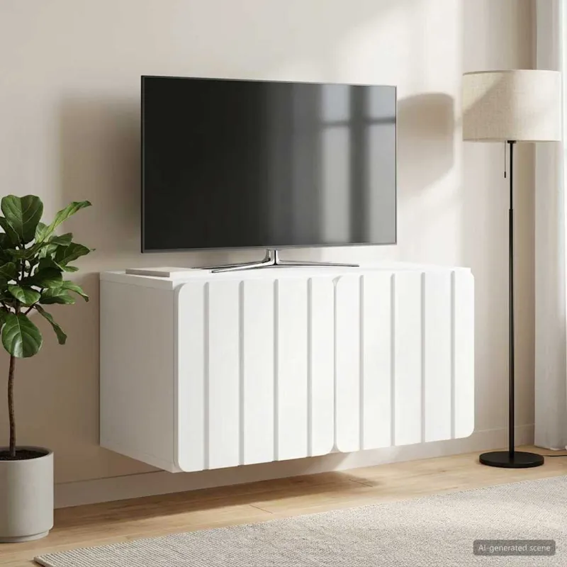 Sieninė TV spintelė Balta 59,5 x 31 x 30 cm Apdirbta mediena