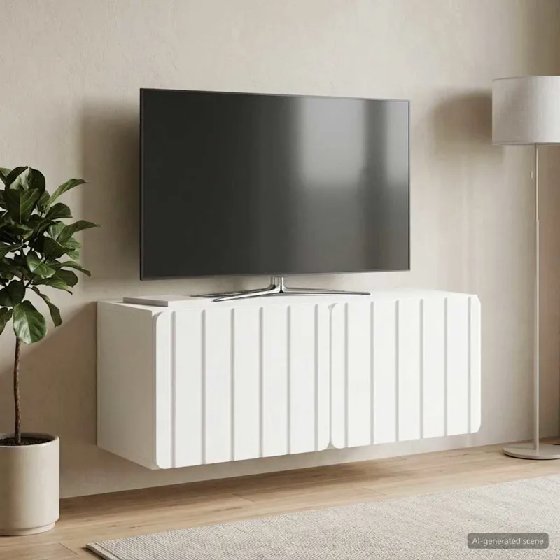 Sieninė TV spintelė Balta 78,5 x 31 x 30 cm Apdirbta mediena