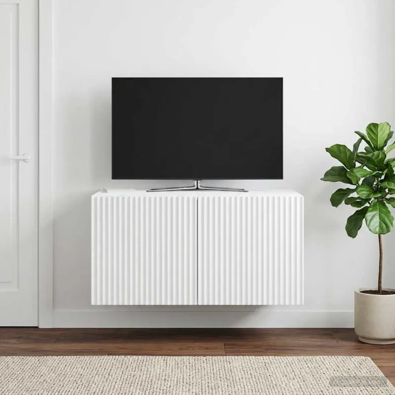 Sieninė TV spintelė Balta 59,5 x 41 x 30 cm Apdirbta mediena
