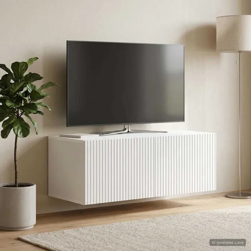 Sieninė TV spintelė Balta 78,5 x 41 x 30 cm Apdirbta mediena
