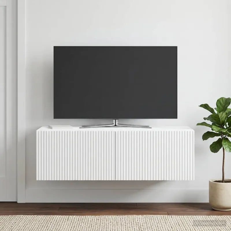 Sieninė TV spintelė Balta 98 x 41 x 30 cm Apdirbta mediena