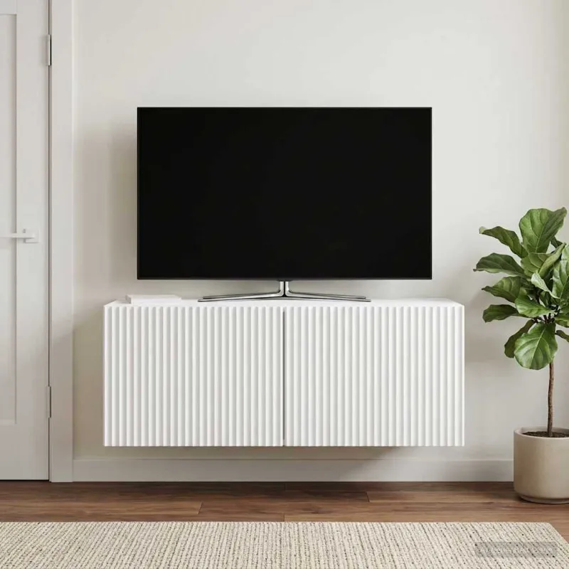Sieninė TV spintelė Balta 78,5 x 31 x 30 cm Apdirbta mediena