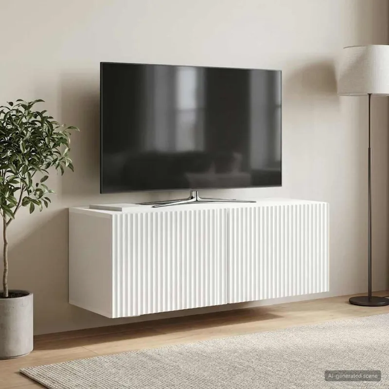Sieninė TV spintelė Balta 78,5 x 31 x 30 cm Apdirbta mediena