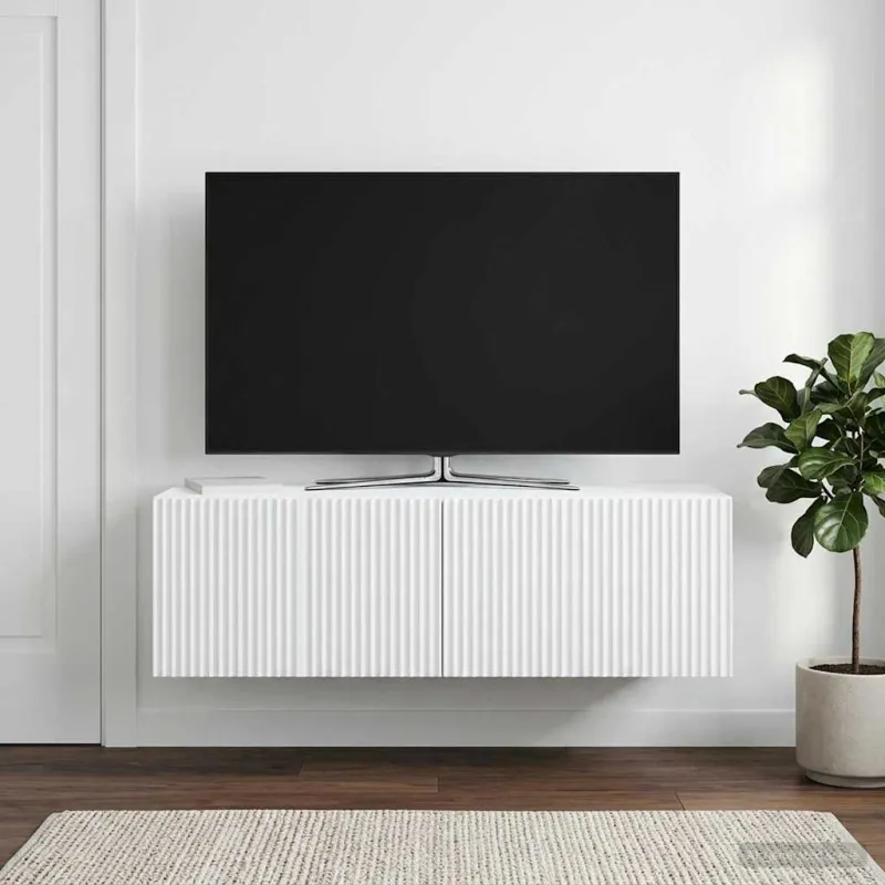 Sieninė TV spintelė Balta 98 x 31 x 30 cm Apdirbta mediena