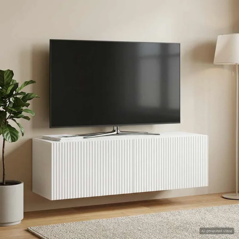 Sieninė TV spintelė Balta 98 x 31 x 30 cm Apdirbta mediena