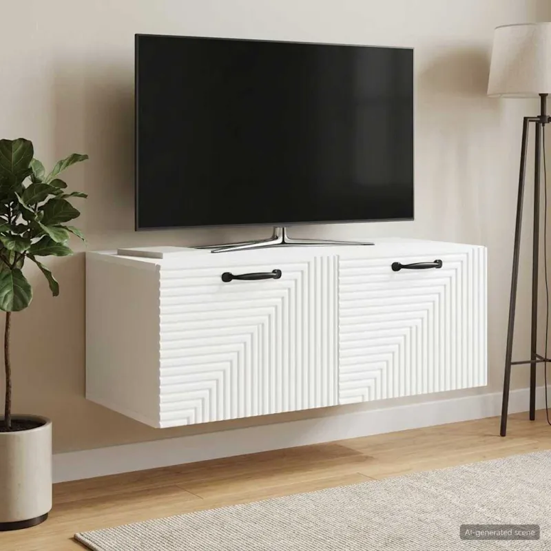 Sieninė TV spintelė Balta 78,5 x 41 x 30 cm Apdirbta mediena