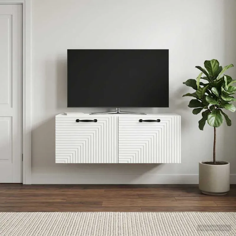 Sieninė TV spintelė Balta 78,5 x 31 x 30 cm Apdirbta mediena