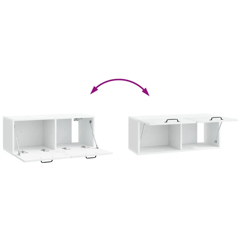 Sieninė TV spintelė Balta 78,5 x 31 x 30 cm Apdirbta mediena