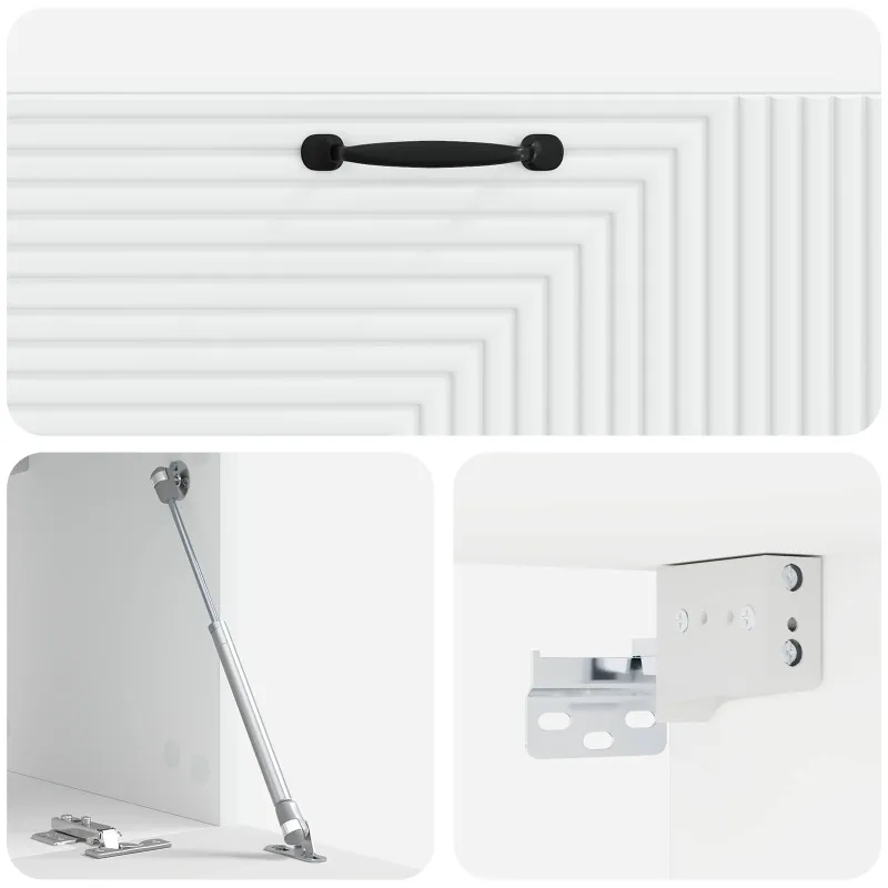 Sieninė TV spintelė Balta 98 x 31 x 30 cm Apdirbta mediena