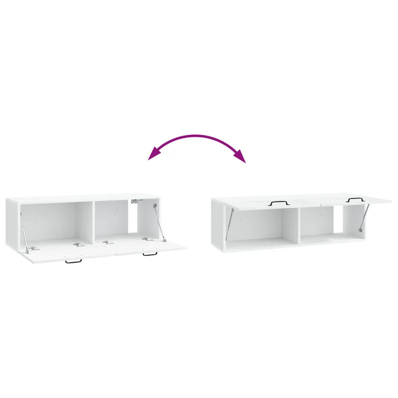 Sieninė TV spintelė Balta 98 x 31 x 30 cm Apdirbta mediena