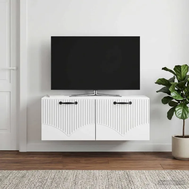 Sieninė TV spintelė Balta 78,5 x 41 x 30 cm Apdirbta mediena