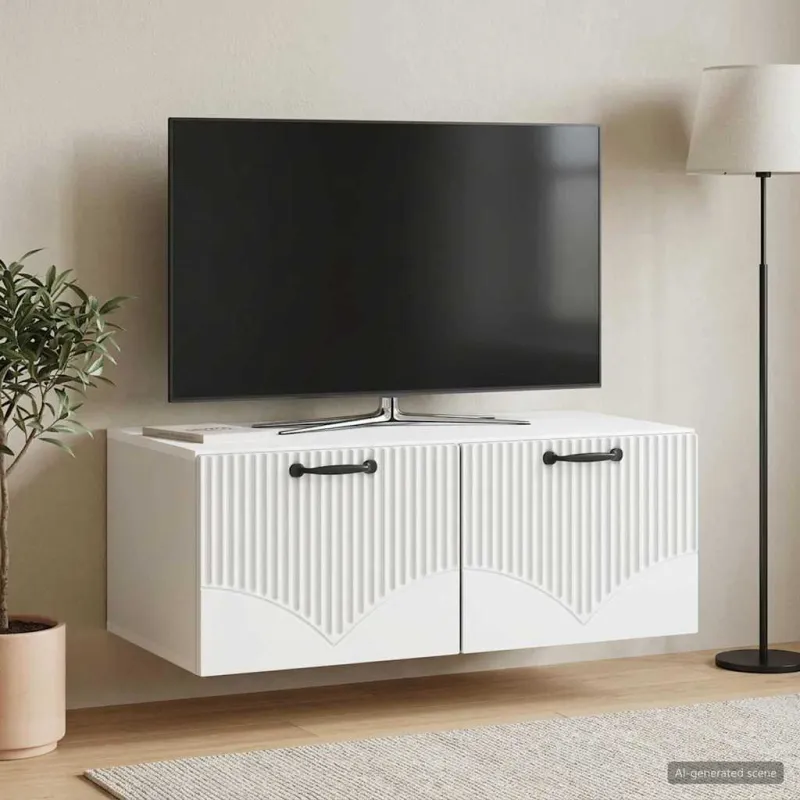 Sieninė TV spintelė Balta 78,5 x 41 x 30 cm Apdirbta mediena