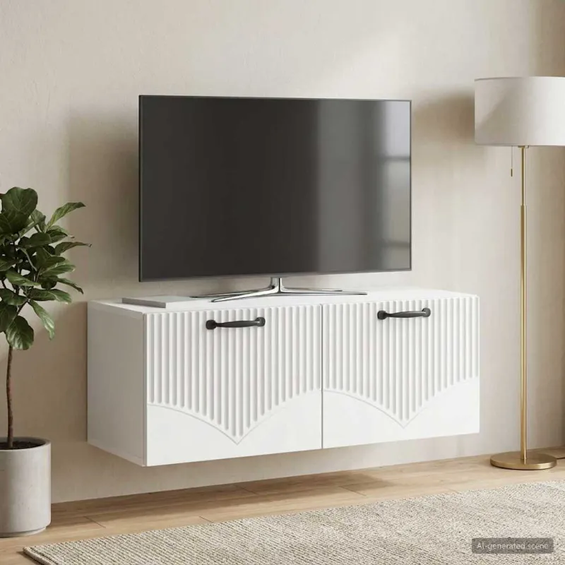 Sieninė TV spintelė Balta 78,5 x 31 x 30 cm Apdirbta mediena