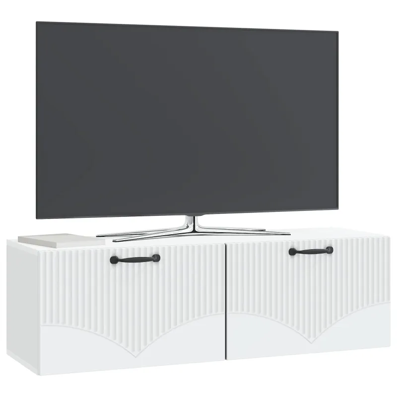 Sieninė TV spintelė Balta 98 x 31 x 30 cm Apdirbta mediena