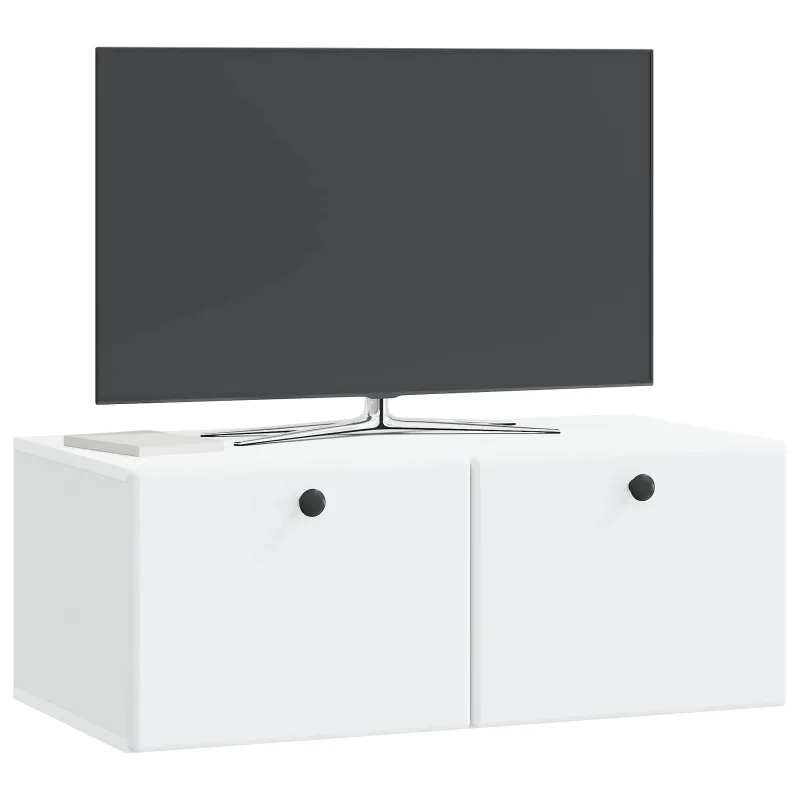 Sieninė TV spintelė 78,5 x 41 x 30 cm Balta Apdirbta mediena