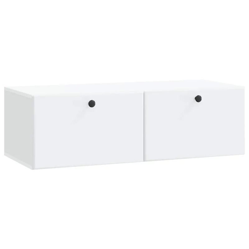 Sieninė TV spintelė 98 x 41 x 30 cm Balta Apdirbta mediena