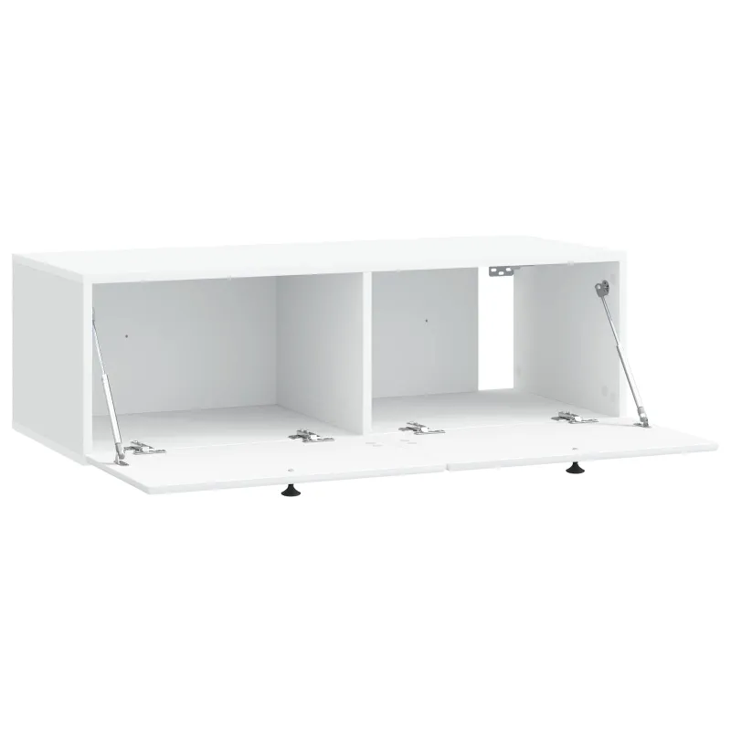 Sieninė TV spintelė 98 x 41 x 30 cm Balta Apdirbta mediena