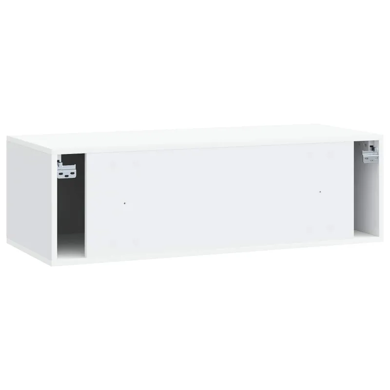 Sieninė TV spintelė 98 x 41 x 30 cm Balta Apdirbta mediena