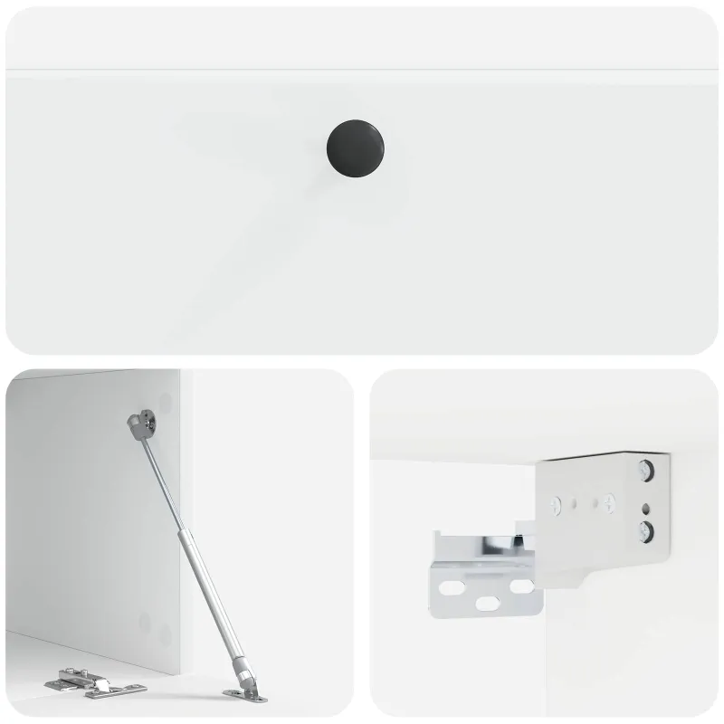 Sieninė TV spintelė 98 x 41 x 30 cm Balta Apdirbta mediena