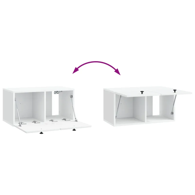 Sieninė TV spintelė 59,5 x 31 x 30 cm Balta Apdirbta mediena
