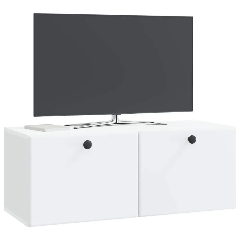 Sieninė TV spintelė 78,5 x 31 x 30 cm Balta Apdirbta mediena